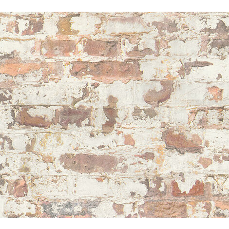 Papier peint fausse pierre & brique rouge 6318-06