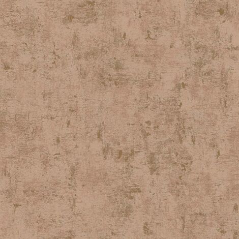 Papier peint aspect plâtre marron Tapisserie effet métallique béton Papier peint intissé style industriel idéal pour salon