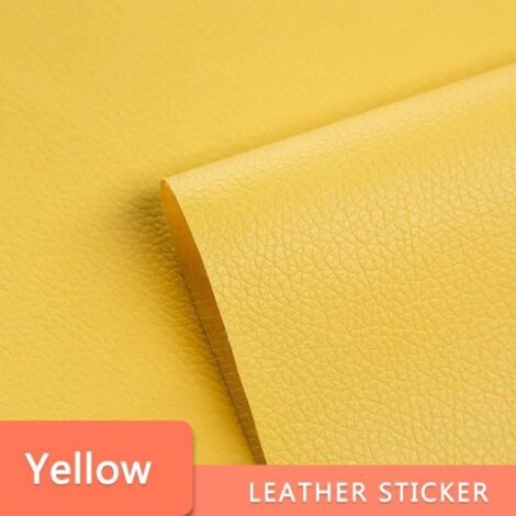 Papier peint - Auto-adhésif - Cuir PU - Jaune - 50CM x 137CM - Imperméable
