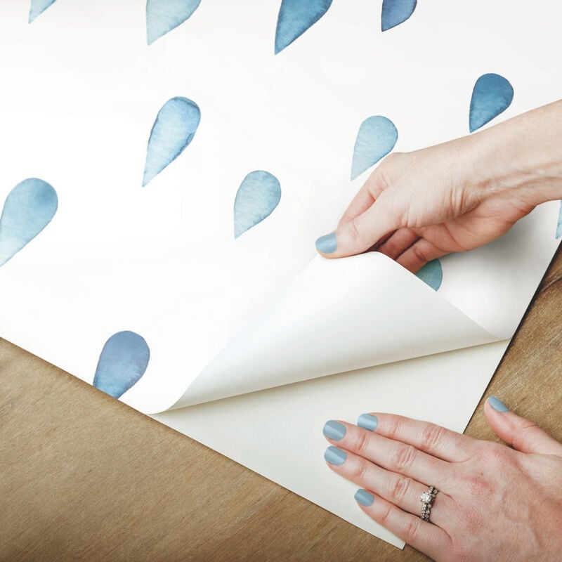 Roommates - Papier peint auto-adhésif - Gouttes d'eau - 5.75 m x 45 cm