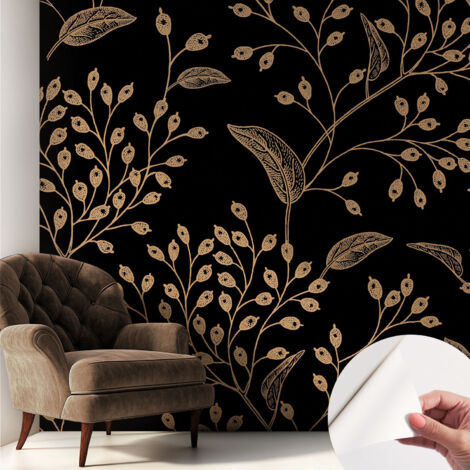 Papier peint autocollant adhésif avec imprimé installation simple qualité excellente sans désordre Élégance botanique 250x250 cm