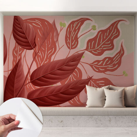 Papier peint autocollant adhésif avec imprimé installation simple qualité excellente sans désordre Feuilles organiques 208x146 cm