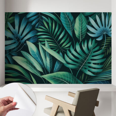 Papier peint autocollant adhésif avec imprimé installation simple qualité excellente sans désordre Feuilles tropicales 104x70 cm