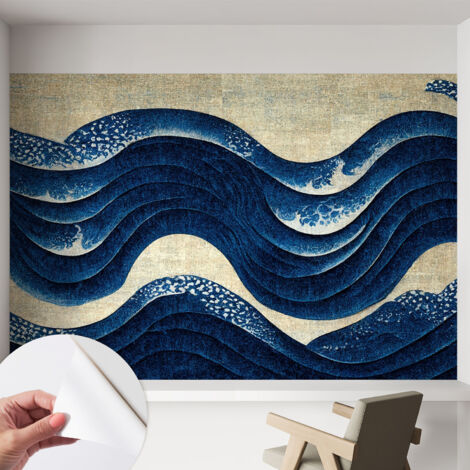 Papier peint autocollant adhésif avec imprimé installation simple qualité excellente sans désordre Formes océaniques 152x104 cm