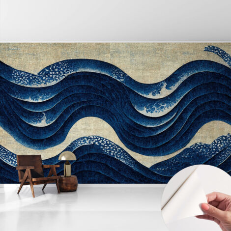 Papier peint autocollant adhésif avec imprimé installation simple qualité excellente sans désordre Formes océaniques 416x254 cm