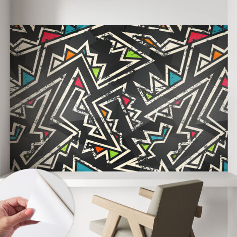Papier peint autocollant adhésif avec imprimé installation simple qualité excellente sans désordre Géométrie énergique 104x70 cm