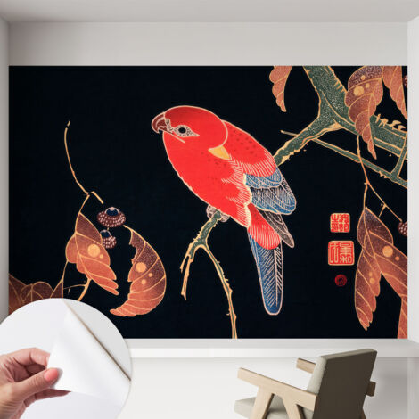 Papier peint autocollant adhésif avec imprimé installation simple qualité excellente sans désordre Oiseau exotique 152x104 cm