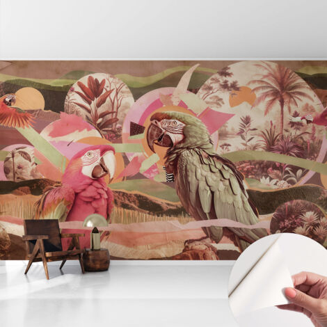 Papier peint autocollant adhésif avec imprimé installation simple qualité excellente sans désordre Oiseaux tropicaux 416x254 cm