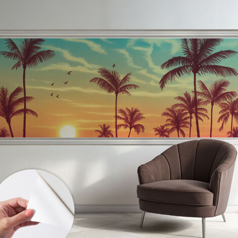 Papier peint autocollant adhésif avec imprimé installation simple qualité excellente sans désordre Paysage tropical 250x104 cm