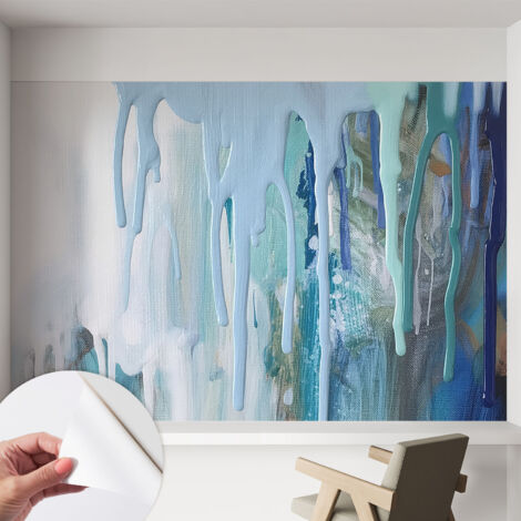 Papier peint autocollant adhésif avec imprimé motifs uniques apparence moderne Cascades bleues 152x104 cm