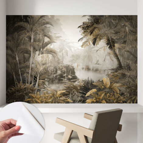 Papier peint autocollant adhésif avec imprimé motifs uniques apparence moderne Forêt tropicale 104x70 cm