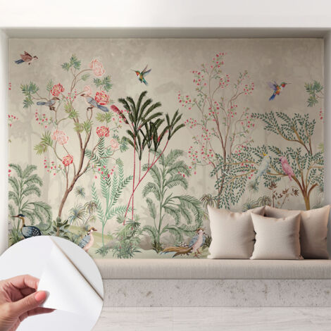 Papier peint autocollant adhésif avec imprimé motifs uniques apparence moderne Oasis tropicale 208x146 cm