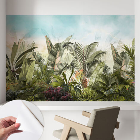 Papier peint autocollant adhésif avec imprimé motifs uniques apparence moderne Paradis tropical 104x70 cm