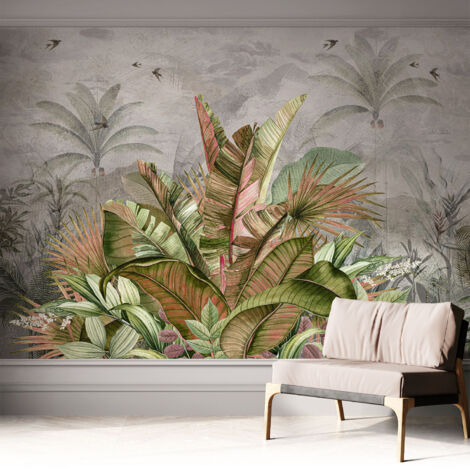 Papier peint autocollant adhésif avec motifs pour salon et chambre accessoire stylé pour votre intérieur Jungle exotique 312x219 cm