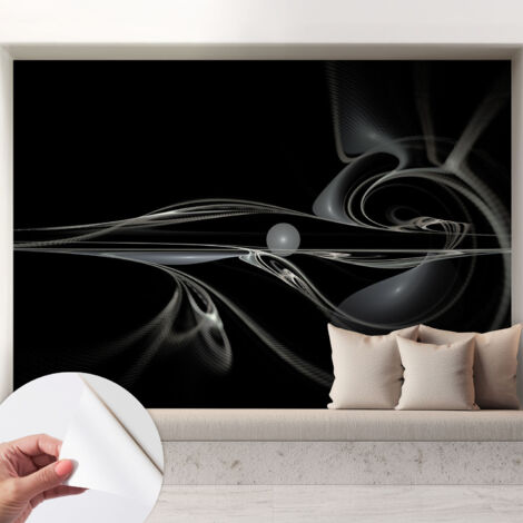 Papier peint autocollant adhésif avec motifs pour salon et chambre accessoire stylé pour votre intérieur Lignes fluides 208x146 cm