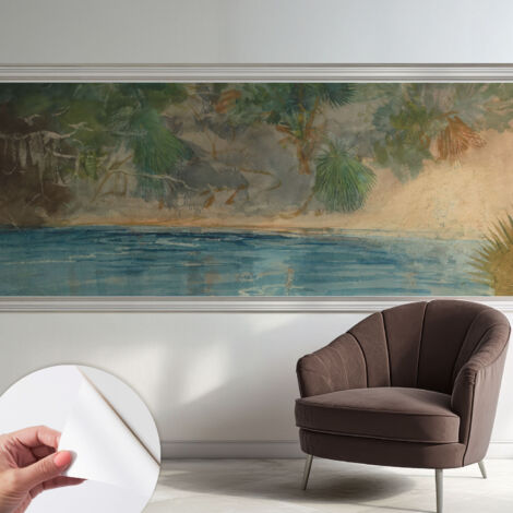 Papier peint autocollant adhésif avec motifs pour salon et chambre accessoire stylé pour votre intérieur Rive tropicale 250x104 cm