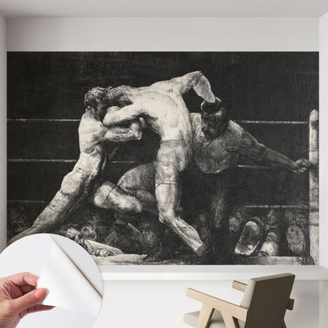Papier peint autocollant adhésif décoratif avec motifs pour salon et chambre a motif Combat de boxeurs 152x104 cm