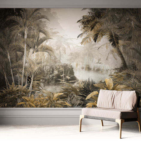 Papier peint autocollant adhésif décoratif avec motifs pour salon et chambre a motif Forêt tropicale 312x219 cm
