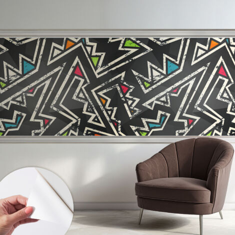 Papier peint autocollant adhésif décoratif avec motifs pour salon et chambre a motif Géométrie énergique 250x104 cm