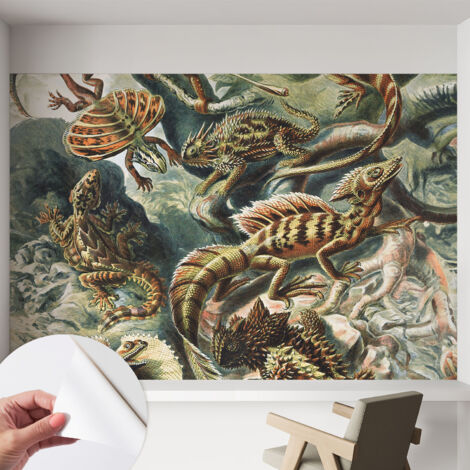Papier peint autocollant adhésif décoratif avec motifs pour salon et chambre a motif Reptiles exotiques 152x104 cm