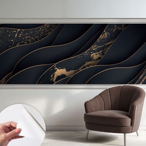 Papier peint autocollant adhésif décoratif avec motifs pour salon et chambre a motif Vagues élégantes 250x104 cm