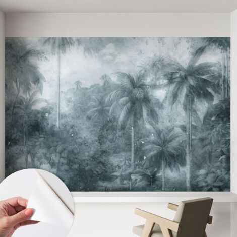 Papier peint autocollant adhésif décoratif avec motifs pour salon et chambre a motif Végétation tropicale 152x104 cm