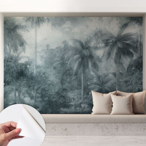 Papier peint autocollant adhésif décoratif avec motifs pour salon et chambre a motif Végétation tropicale 208x146 cm