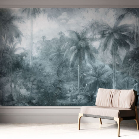 Papier peint autocollant adhésif décoratif avec motifs pour salon et chambre a motif Végétation tropicale 312x219 cm