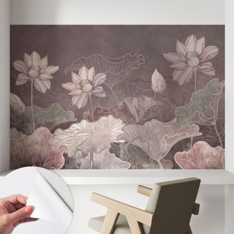 Papier peint autocollant adhésif installation rapide du papier peint durable et résistante Botanique paisible 104x70 cm