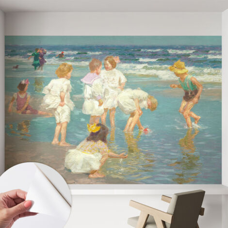 Papier peint autocollant adhésif installation rapide du papier peint durable et résistante Enfance à la plage 152x104 cm