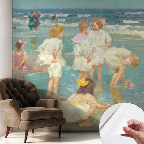 Papier peint autocollant adhésif installation rapide du papier peint durable et résistante Enfance à la plage 250x250 cm