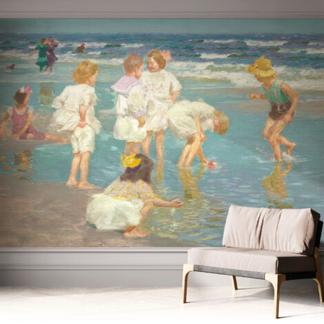 Papier peint autocollant adhésif installation rapide du papier peint durable et résistante Enfance à la plage 312x219 cm