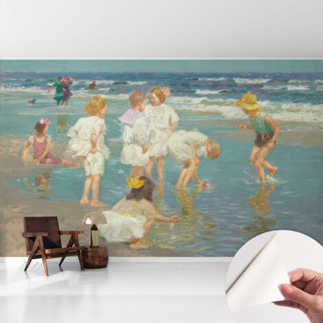 Papier peint autocollant adhésif installation rapide du papier peint durable et résistante Enfance à la plage 416x254 cm
