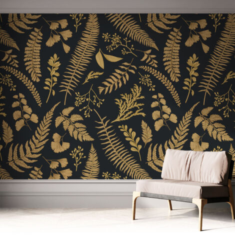 Papier peint autocollant adhésif installation rapide du papier peint durable et résistante Feuilles botaniques 312x219 cm