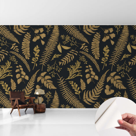 Papier peint autocollant adhésif installation rapide du papier peint durable et résistante Feuilles botaniques 416x254 cm