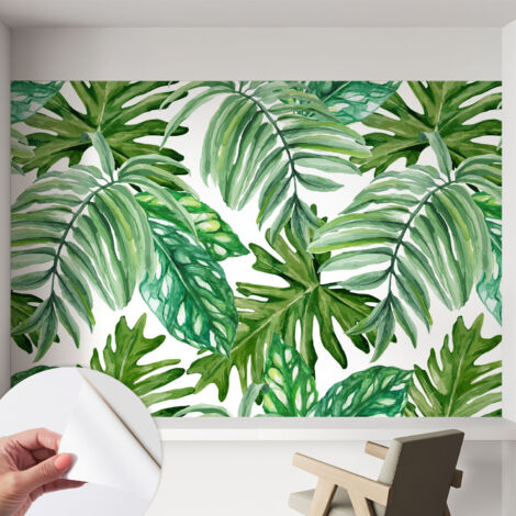 Papier peint autocollant adhésif installation rapide du papier peint durable et résistante Feuilles exotiques 152x104 cm