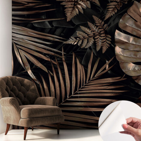 Papier peint autocollant adhésif installation rapide du papier peint durable et résistante Feuilles exotiques 250x250 cm