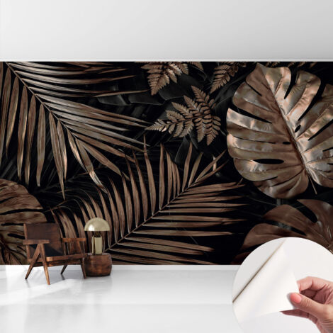 Papier peint autocollant adhésif installation rapide du papier peint durable et résistante Feuilles exotiques 416x254 cm