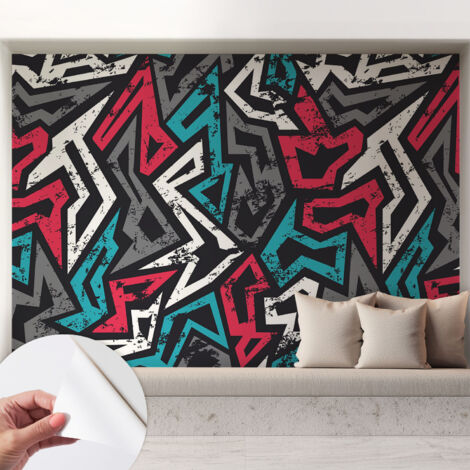 Papier peint autocollant adhésif installation rapide du papier peint durable et résistante Mosaïque abstraite 208x146 cm