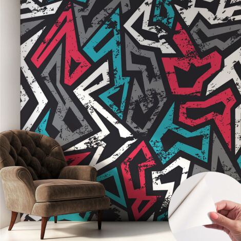 Papier peint autocollant adhésif installation rapide du papier peint durable et résistante Mosaïque abstraite 250x250 cm