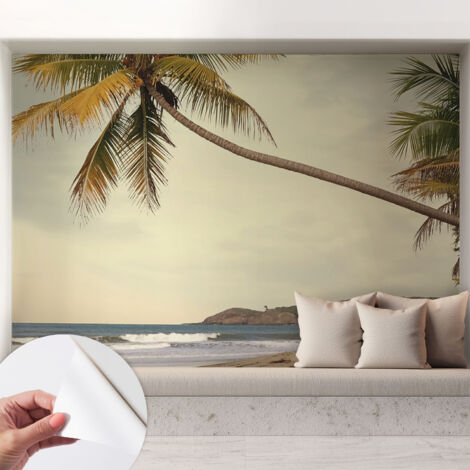 Papier peint autocollant adhésif installation rapide du papier peint durable et résistante Paysage tropical 208x146 cm