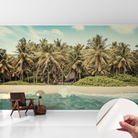 Papier peint autocollant adhésif installation rapide du papier peint durable et résistante Plage tropicale 416x254 cm