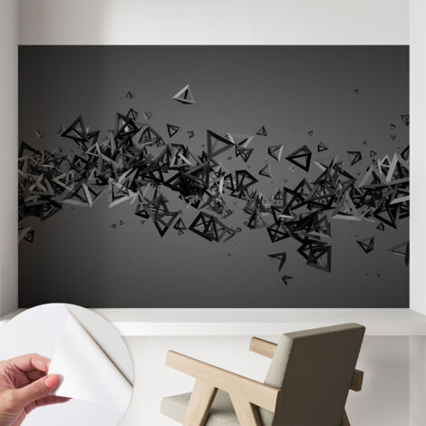 Papier peint autocollant avec imprimé décoratif pour salon et chambre à coucher Installation facile Abstractions géométriques 104x70 cm
