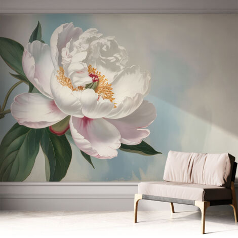 Papier peint autocollant avec imprimé décoratif pour salon et chambre à coucher Installation facile Belle pivoine 312x219 cm