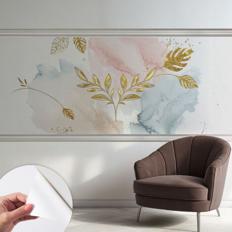 Papier peint autocollant avec imprimé décoratif pour salon et chambre à coucher Installation facile Charme botanique 250x104 cm