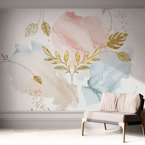 Papier peint autocollant avec imprimé décoratif pour salon et chambre à coucher Installation facile Charme botanique 312x219 cm