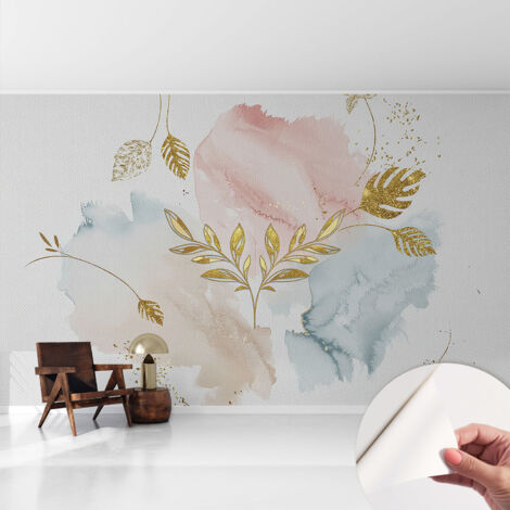 Papier peint autocollant avec imprimé décoratif pour salon et chambre à coucher Installation facile Charme botanique 416x254 cm