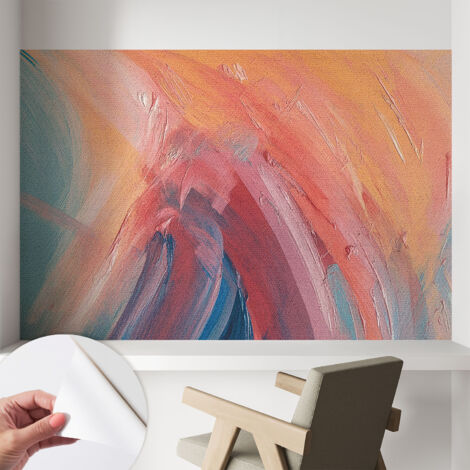 Papier peint autocollant avec imprimé décoratif pour salon et chambre à coucher Installation facile Explosions de couleurs 104x70 cm