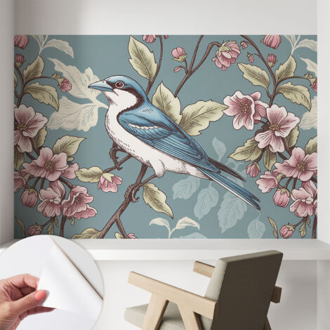 Papier peint autocollant avec imprimé décoratif pour salon et chambre à coucher Installation facile Harmonie printanière 104x70 cm