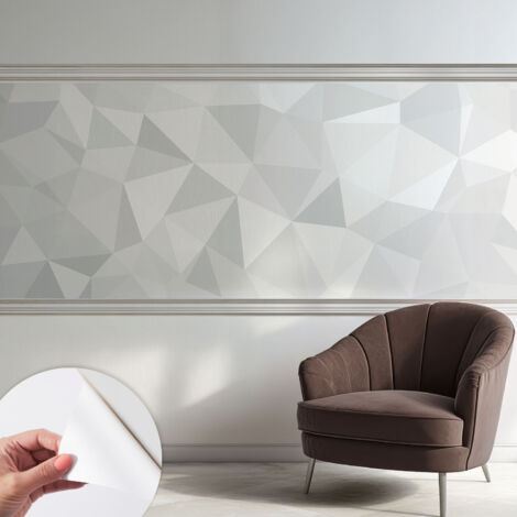 Papier peint autocollant avec imprimé décoratif pour salon et chambre à coucher Installation facile Mosaïque triangulaire 250x104 cm